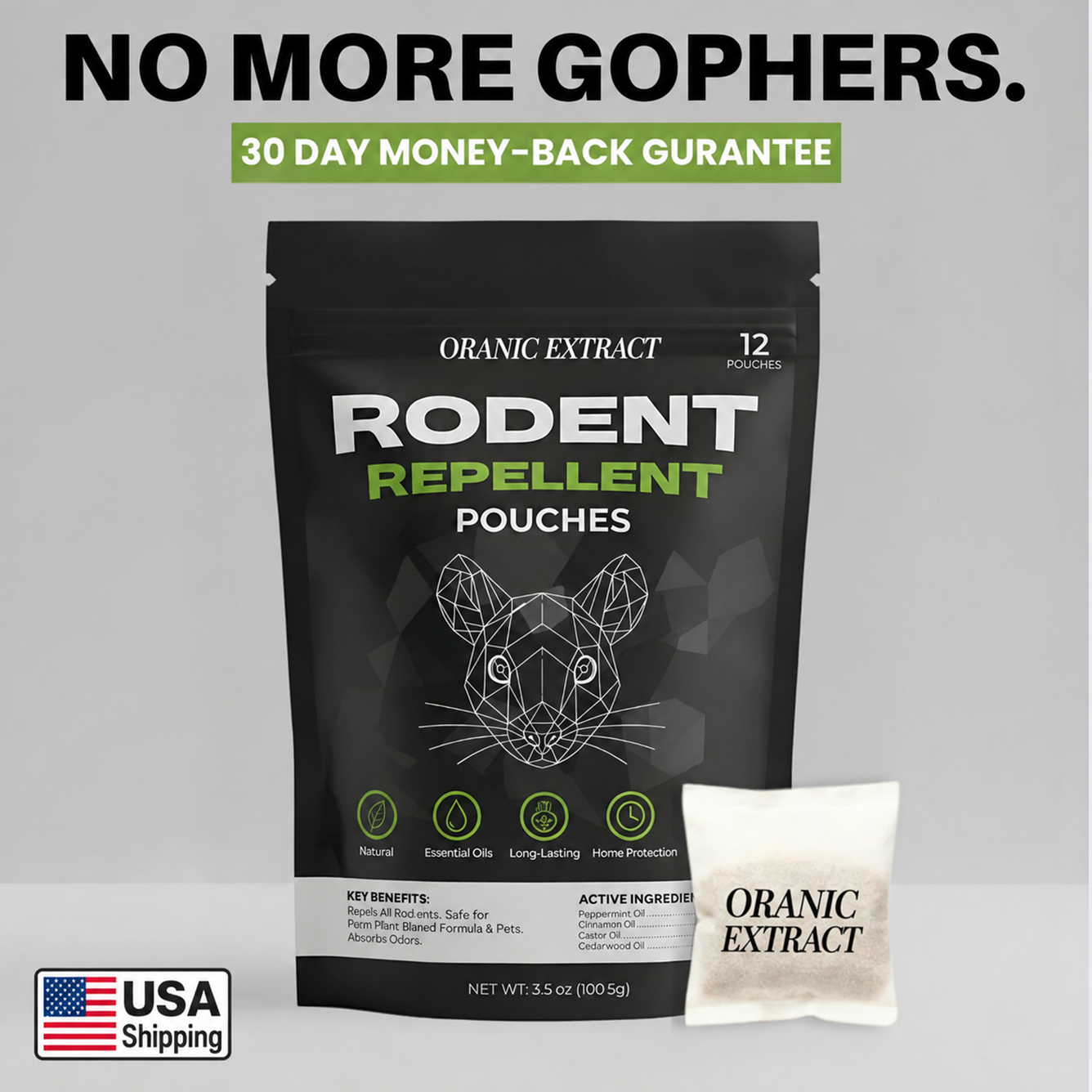 Oranic Extract Gopher Repellent Pouches