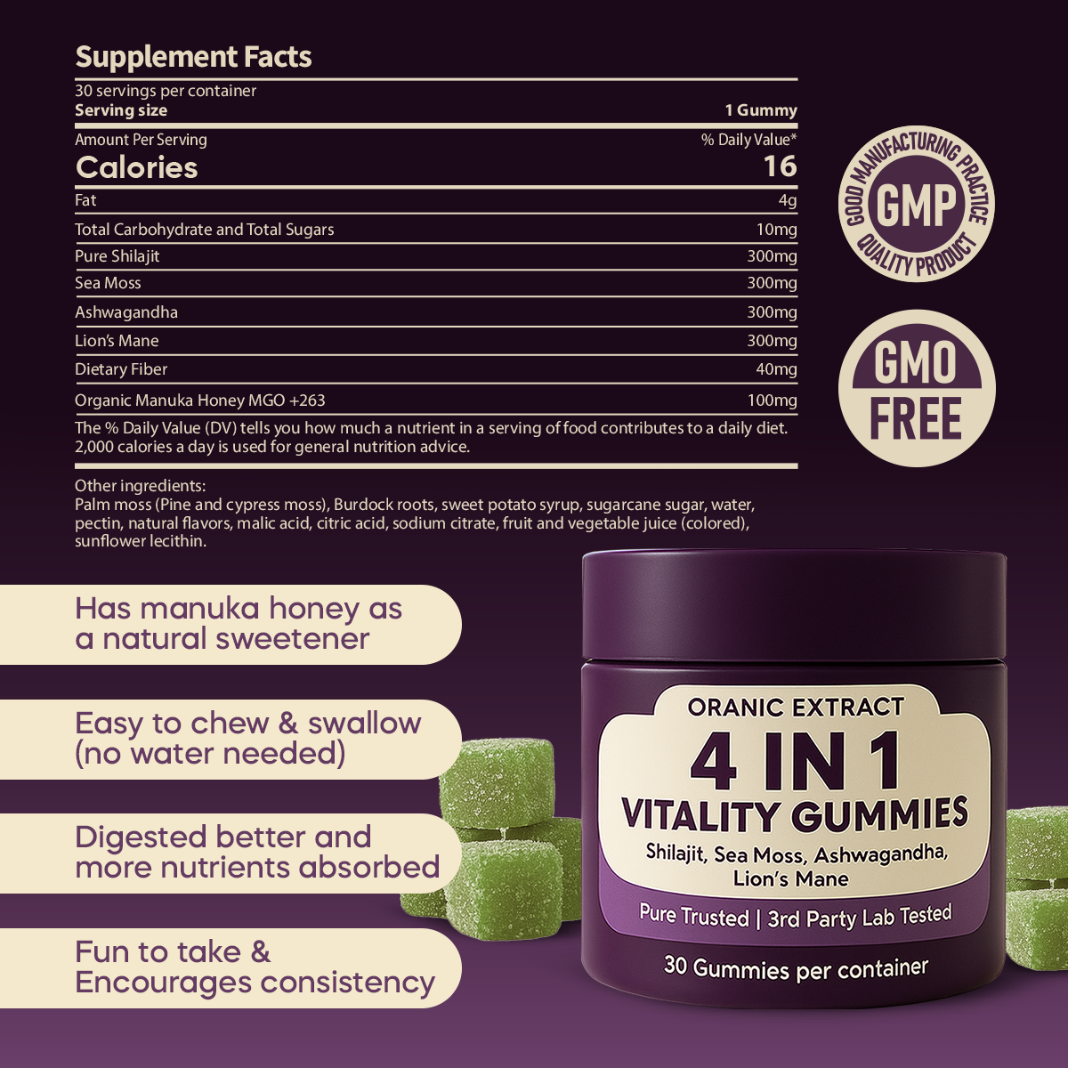 ORANIC EXTRACT® 4-in-1 Vitality Gummies
