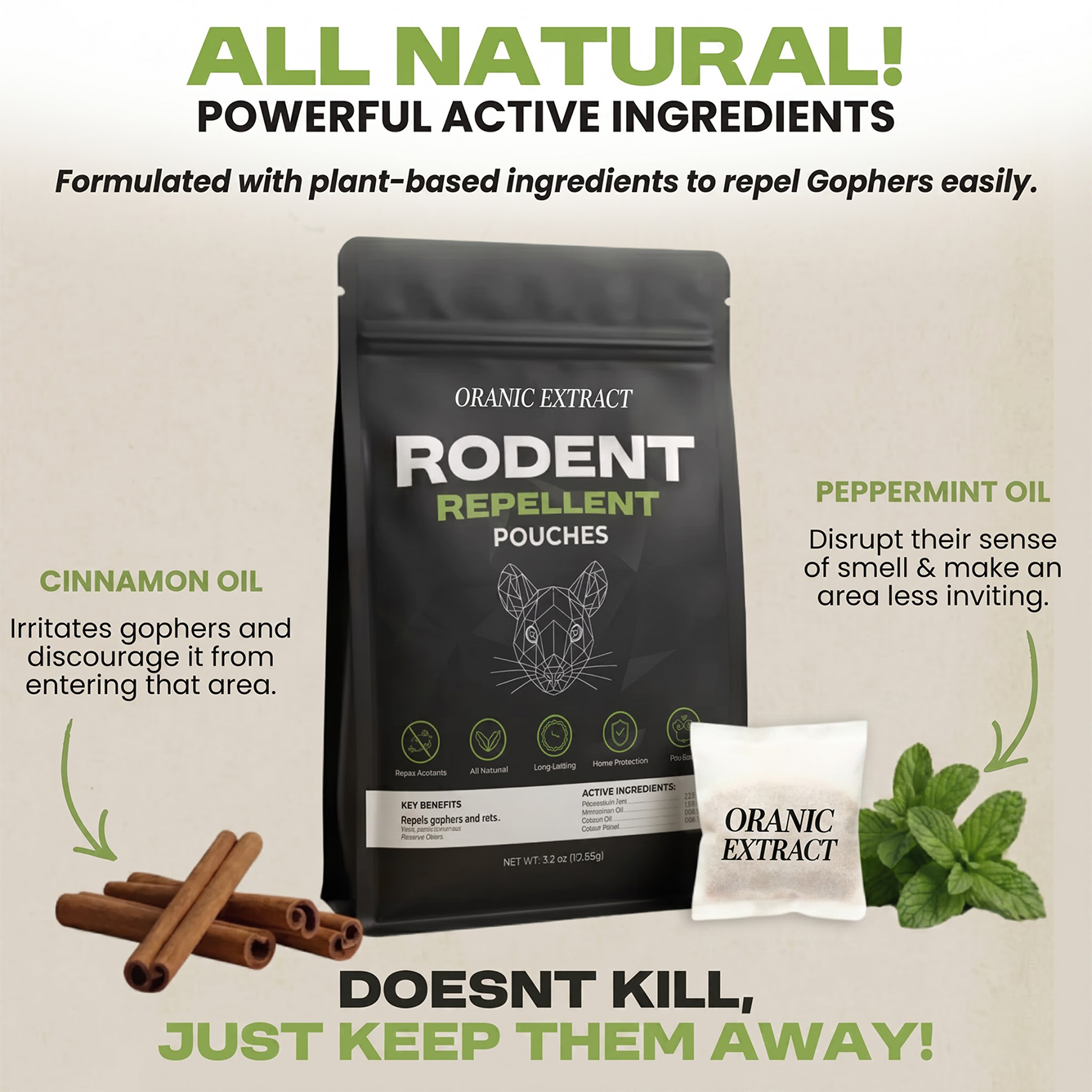 Oranic Extract Gopher Repellent Pouches