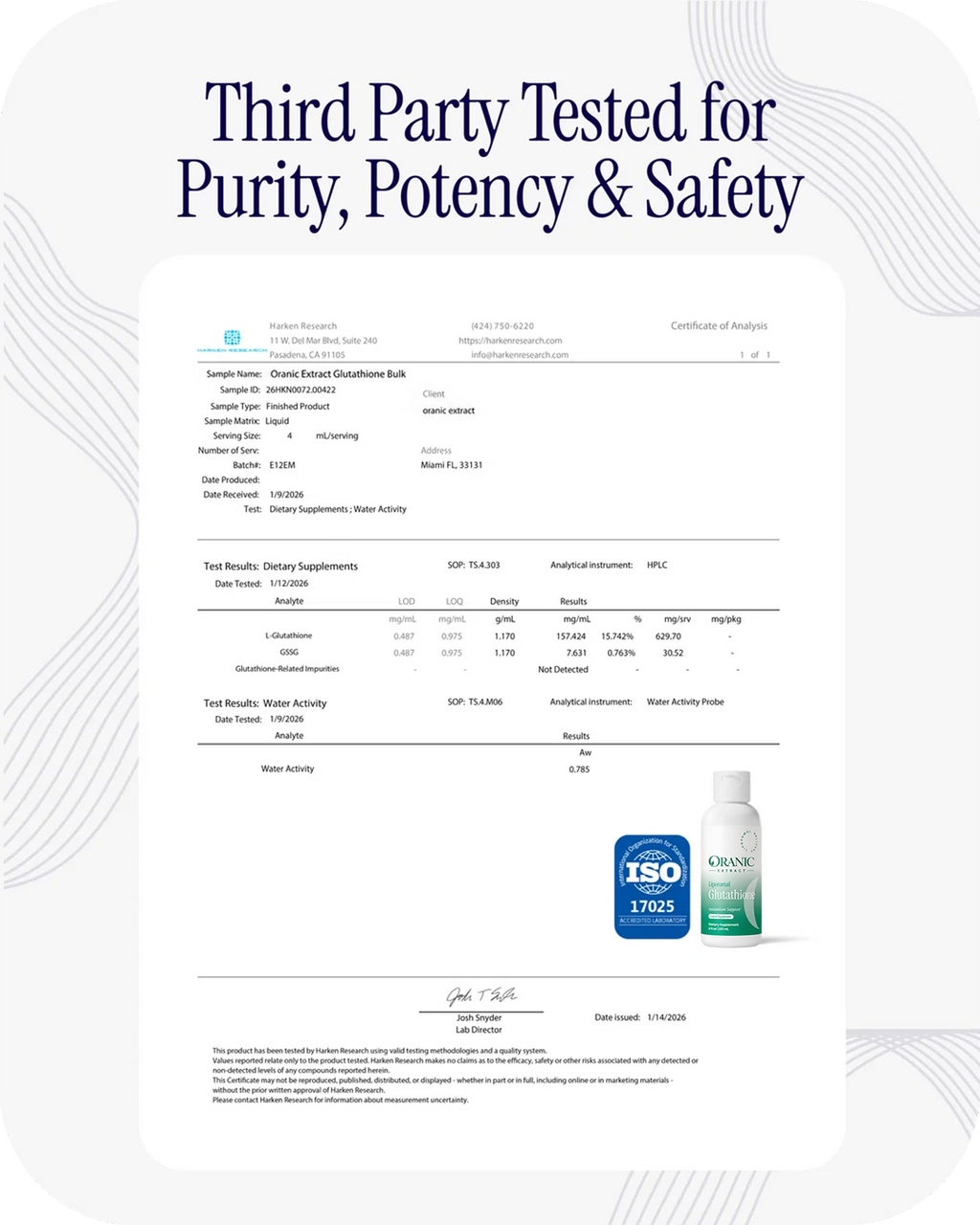 Oranic Extract Liposomal Glutathione