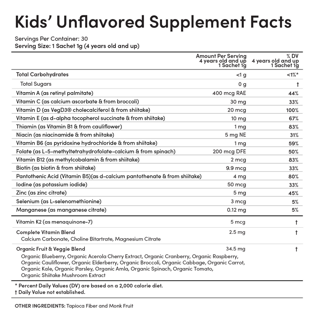 Oranic Extract Kids' Essential Tasteless Multivitamin