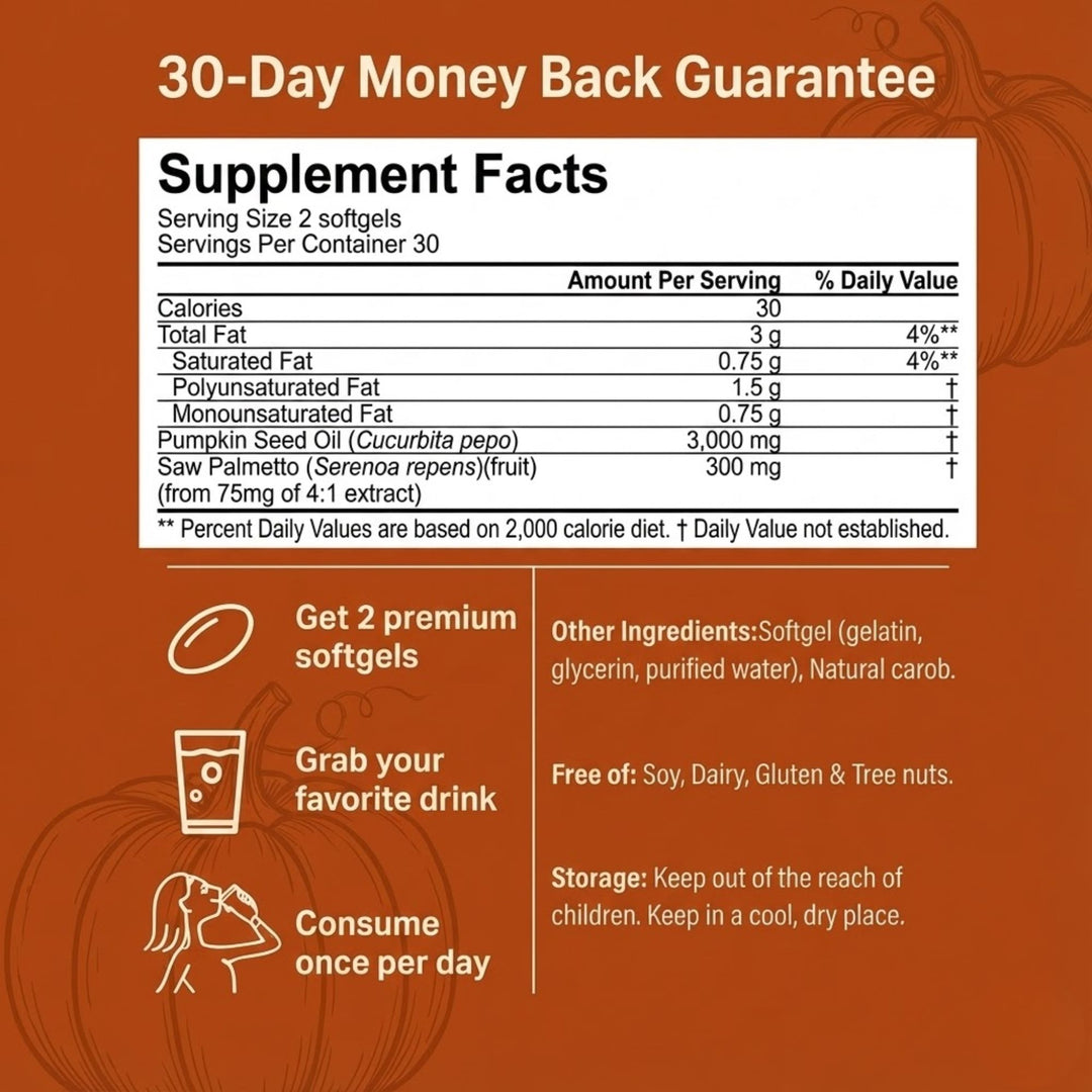 Zovost Pumpkin Seed Oil Softgels